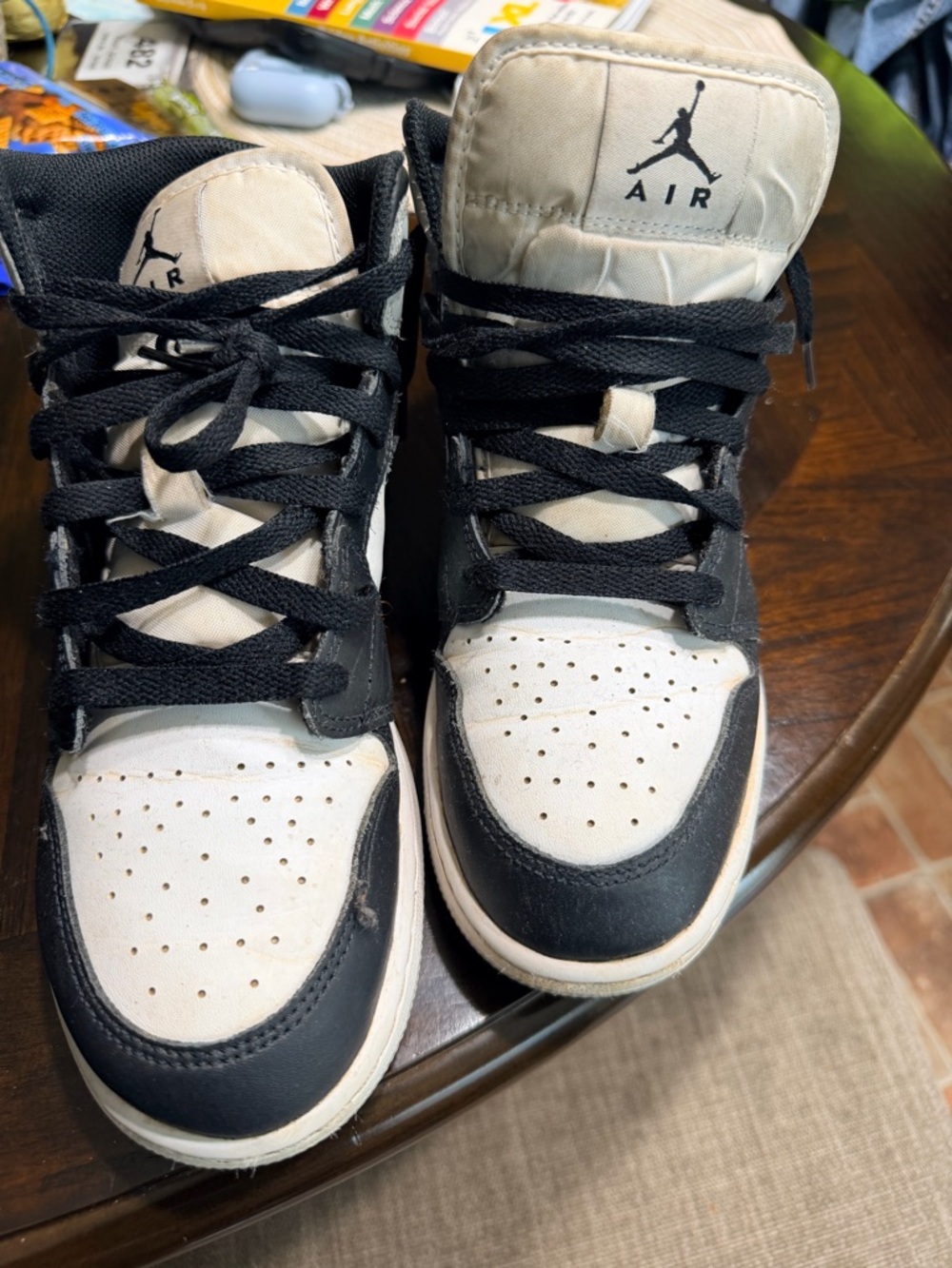 Boys Nike Jordans  Kids Sneakers 
Black White and Gray